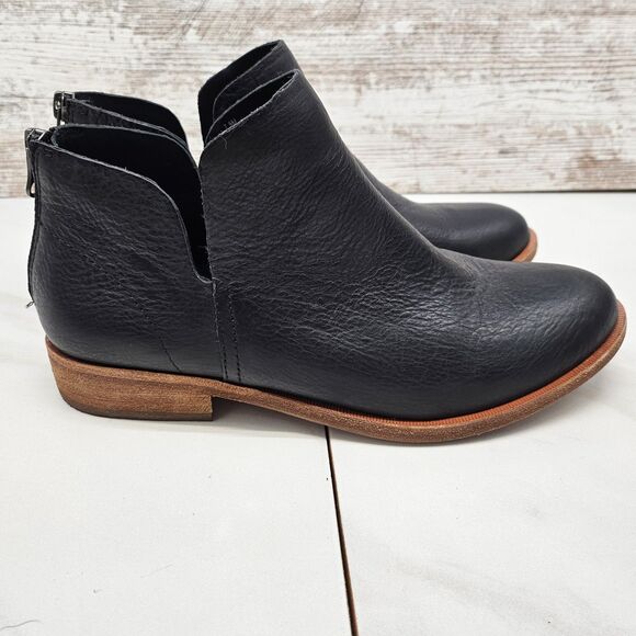 Kork-Ease Renny Leather Boots Womens 7.5 Black Ankle Bootie Western Comfort New - Picture 3 of 9